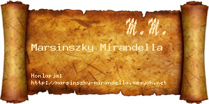 Marsinszky Mirandella névjegykártya